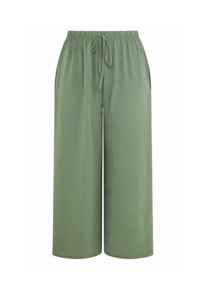 Yours Clothing, PLUS SIZE WIDE LEG TROUSERS - Pantaloni - light khaki