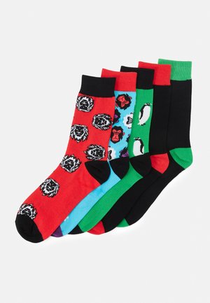 JACANGUS SOCK 5 PACK - Ponožky - red/blue/black