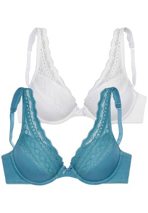 2 PACK - Triangel BH - blau weiß