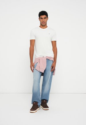 Tommy Jeans, SLIM TEE  - T-paita - black/dark night navy/ecru