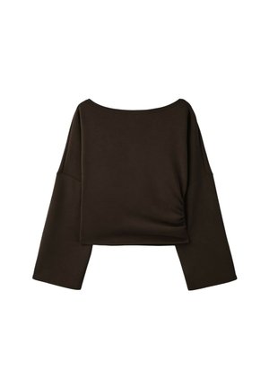 Stradivarius, ASYMMETRIC CROPPED SWEATSHIRT - Sweatshirt - brown