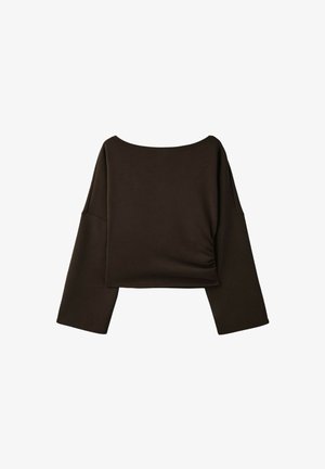 Stradivarius, ASYMMETRIC CROPPED SWEATSHIRT - Felpa - brown