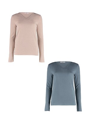 Hailys LANGARMSHIRT 2ER-SET V-AUSSCHNITT NORMALE PASSFORM - Langarmshirt - blau-rosa
