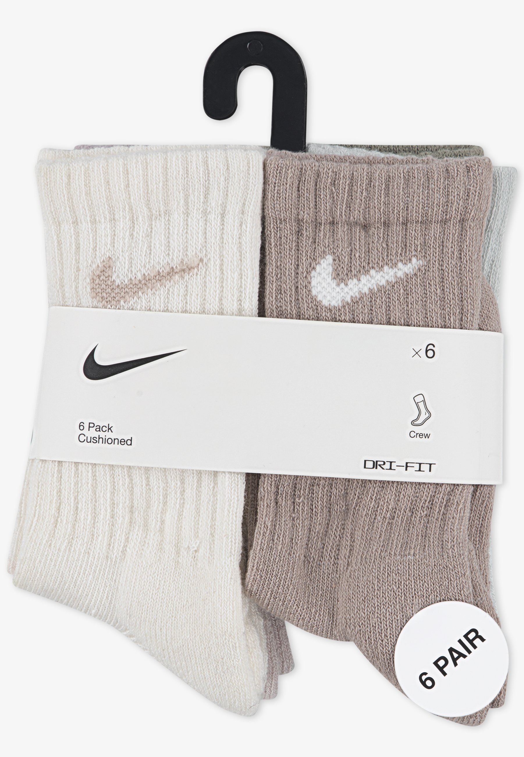 nike crew socks 6 pack white