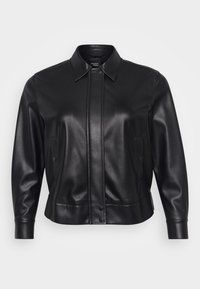 PAMIR - Imitert skinnjakke - black