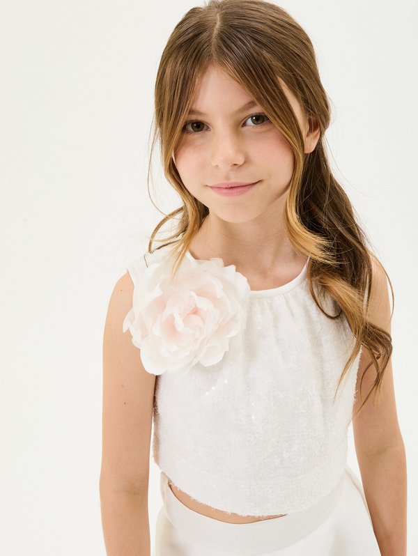 TOP CON GONNA DOPPIA - A-line skirt - panna3