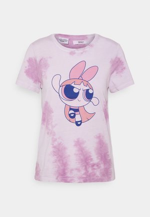 ONLPOWER PUFF - T-shirt imprimé - white/pink tie dye