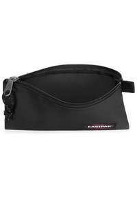 Černá nylonová pouzdro na tužky s trojúhelníkovým tvarem, se zipovým uzávěrem a externími štítky s logem. Vyznačuje se hladkým a odolným textilním povrchem.