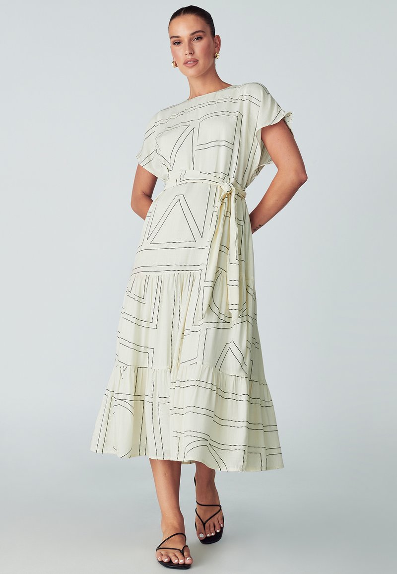 WILLA LORRI MIDI - Denní šaty - off white geo