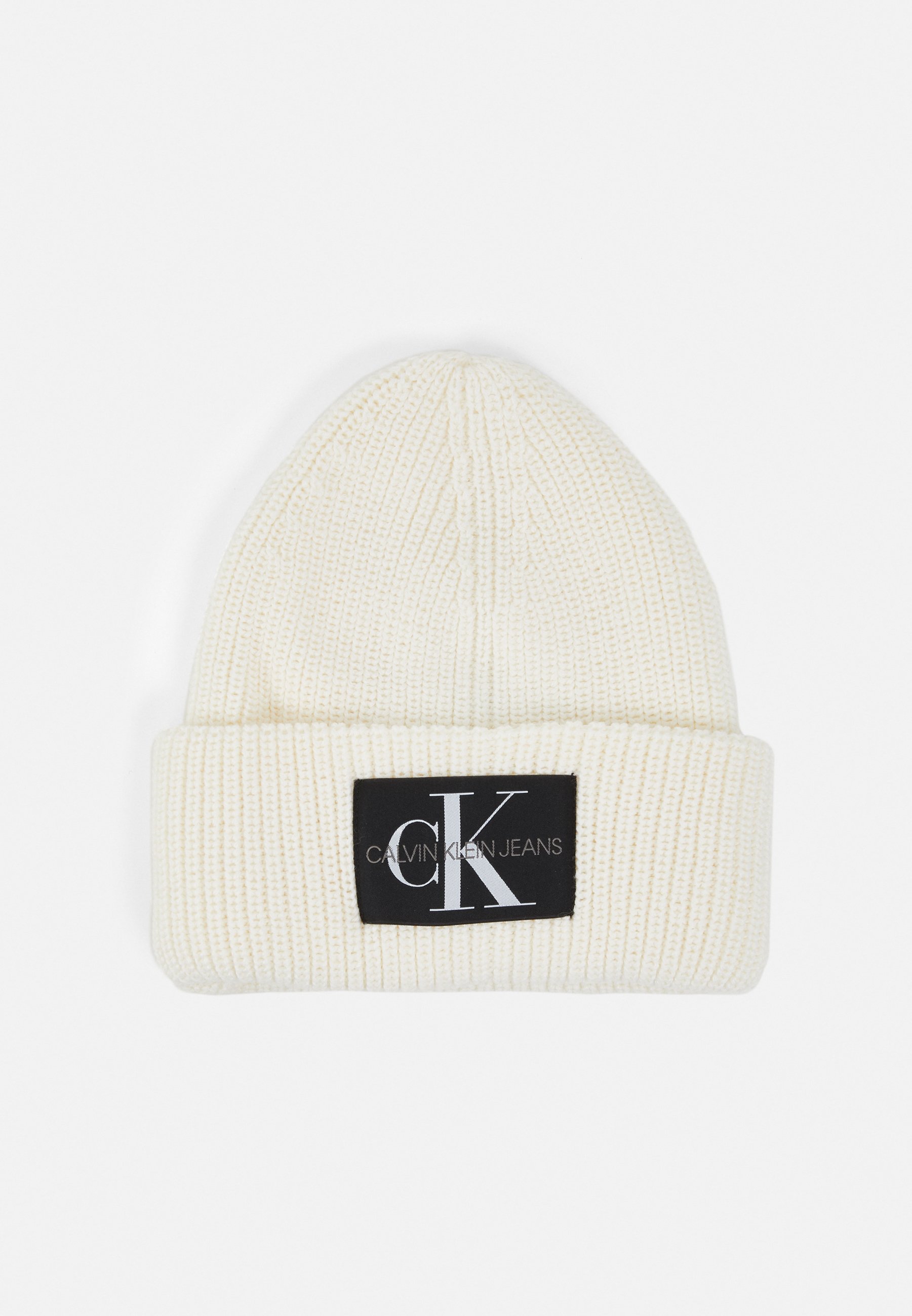 Calvin Klein Jeans MONOLOGO PATCH BEANIE UNISEX - Mütze - bright white/weiß