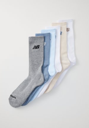 New Balance PERFORMANCE CREW SOCKS UNISEX 6 PACK - Träningssockor - white/iceblue/grey/light arctic blue/linen