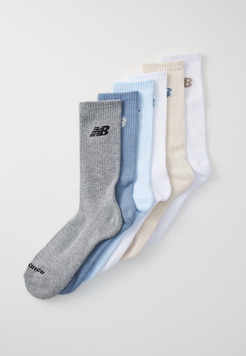 New Balance PERFORMANCE CREW SOCKS UNISEX 6 PACK - Calcetines de deporte - white/iceblue/grey/light arctic blue/linen