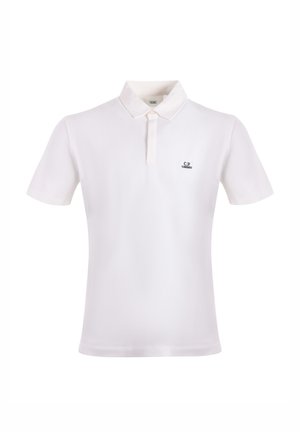 Polo bianca realizzata in cotone liscio. Presenta un colletto classico, maniche corte e un piccolo logo sull'area sinistra del petto.