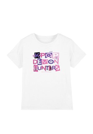NETFLIX, KPOP DEMON HUNTERS SCRAPBOOK LOGO UNISEX - Print T-shirt - white