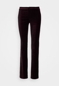 STRETCH VELVET STRAIGHT LEG PANT - Trousers - royal claret velvet