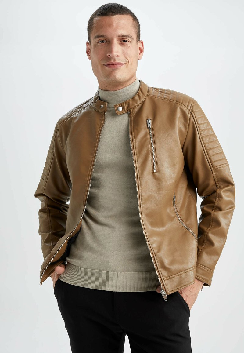 DeFacto SLIM FIT Faux leather jacket brown/camel Zalando.ie