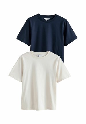 Next REGULAR FIT - SUPIMA SHORT SLEEVE 2 PACK . - Tricou basic - ecru navy