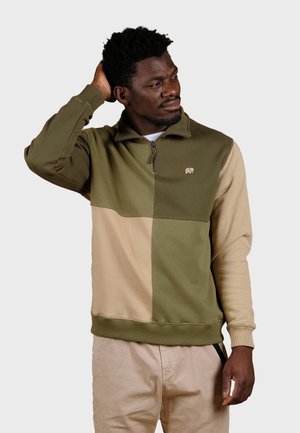 COLOR BLOCK  - Sweatjacke - khaki