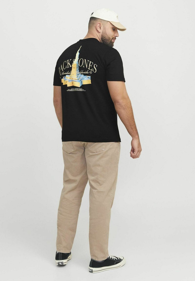 Jack & Jones PLUS SIZE RÜCKEN - T-shirts print - black