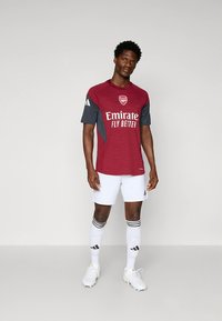 Sarkana un pelēka futbola krekls ar īsām piedurknēm, uz kura redzama "Emirates Fly Better" reklāma. Valkāts kopā ar baltiem šortiem un svītrainām zeķēm.