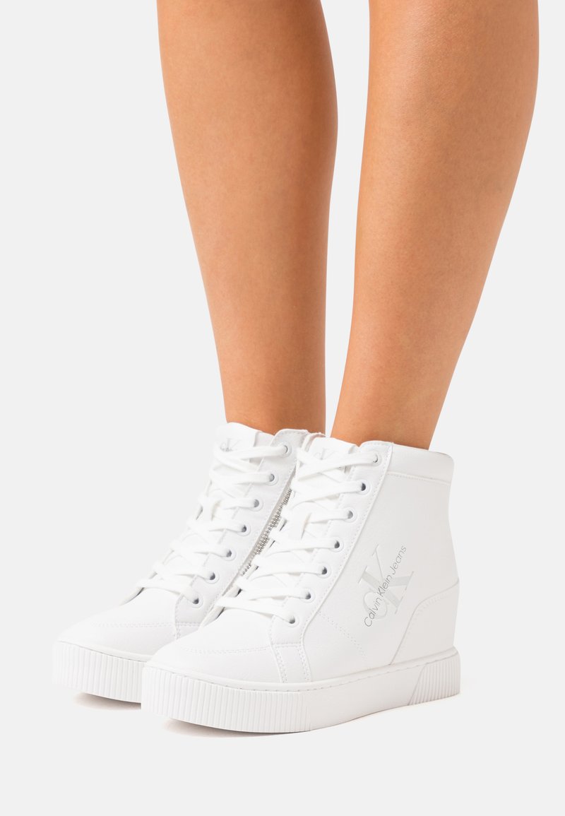 Calvin Klein Jeans HIDDEN WEDGE CUPSOLE LACEUP Sneakers hoog white