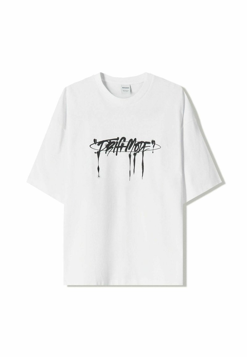 Bershka SHORT SLEEVE  - Triko s potiskem - white