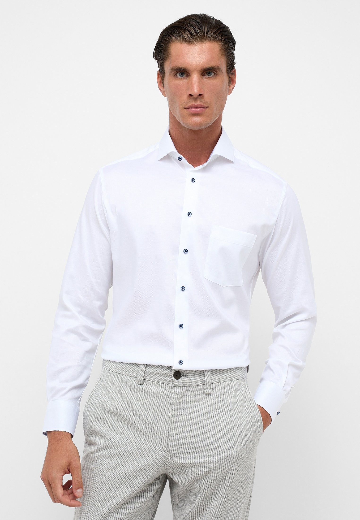 ETERNA Herrenhemd ORIGINAL SHIRT MODERN FIT - Bügelfrei, Aus Popeline-Baumwolle & Tailliert