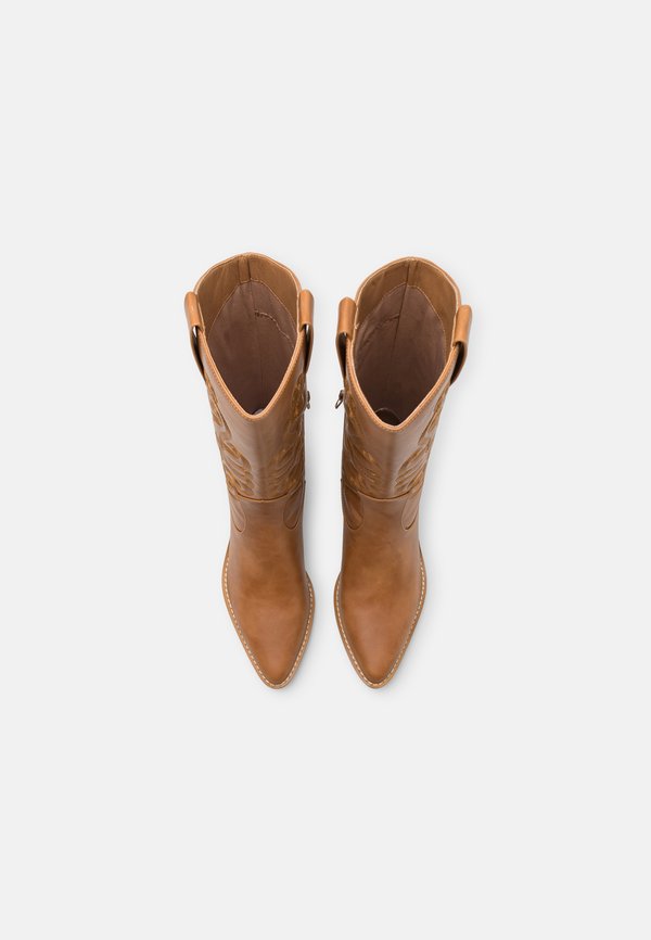 Cowboy/Biker boots - cognac4