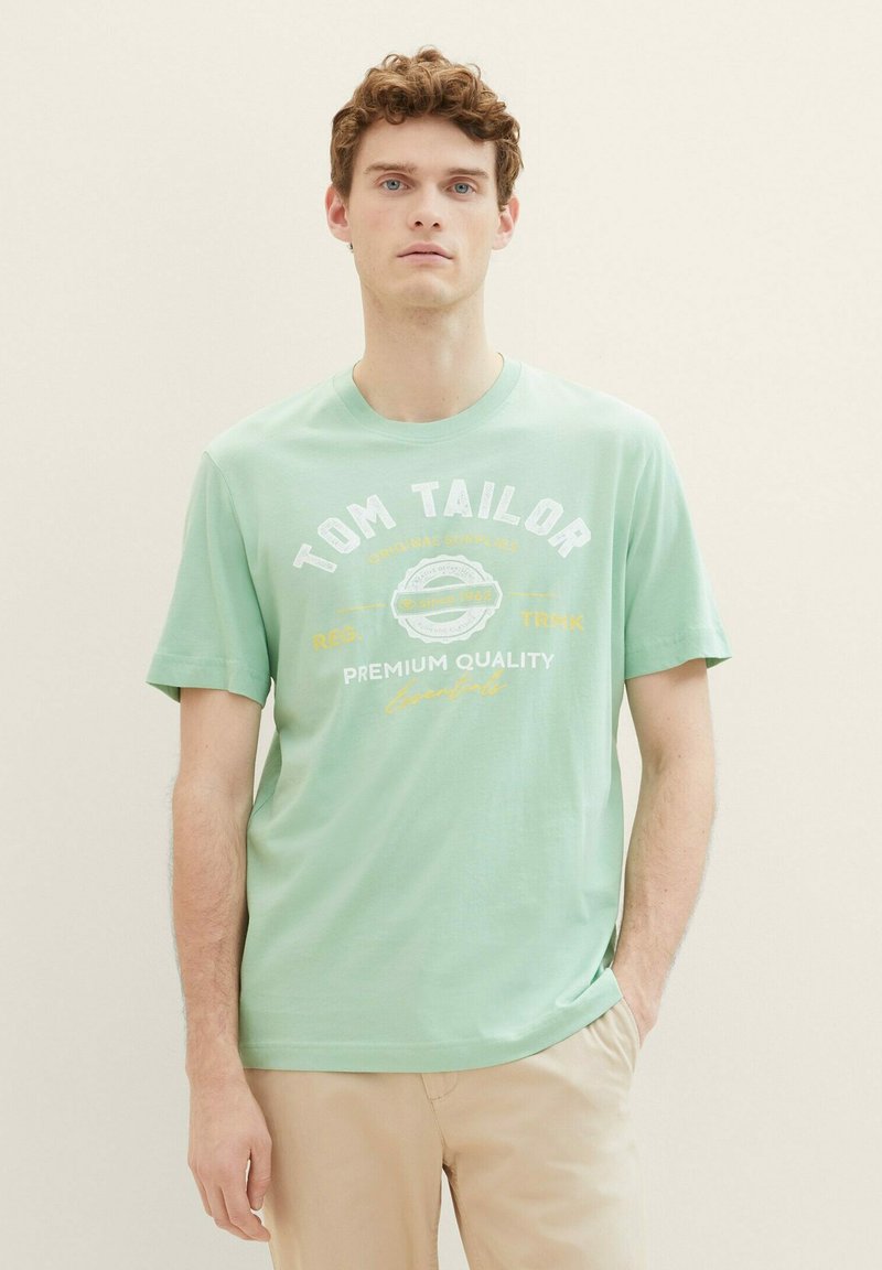 TOM TAILOR LOGO  - Marškinėliai su spaudiniu - paradise mint
