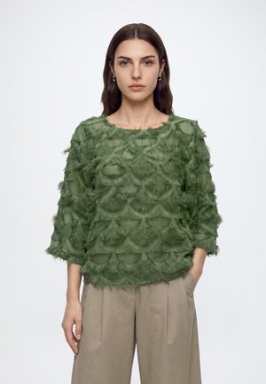 YAS, YASPAZILLA - Blouse - chive/metallic