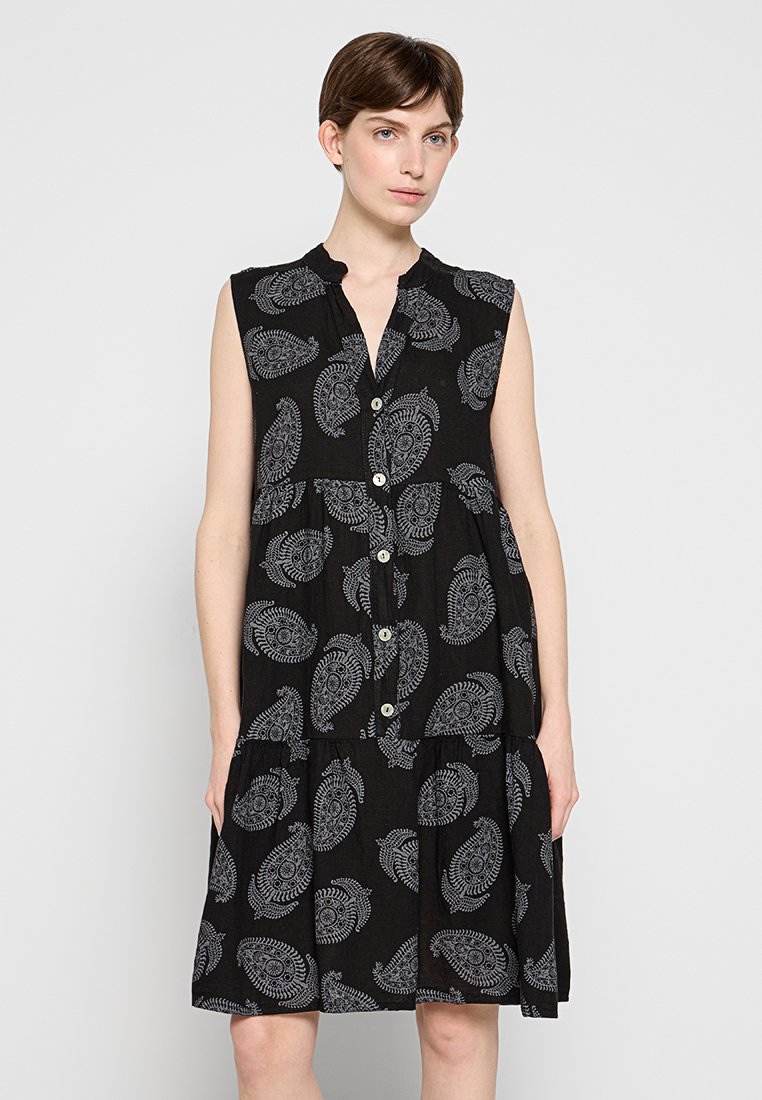 Le Monde du Lin Blousejurk zwart Le Monde du Lin Blousejurk zwart