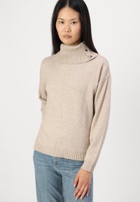 ONLY ONLJAYDEN BUTTON SPLIT NECK  - Pullover - mocha meringue