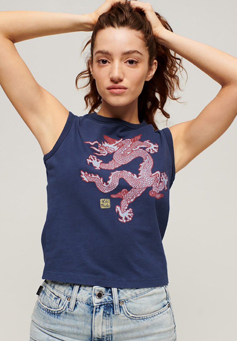 Superdry Top richest navy/blauw Zalando.be