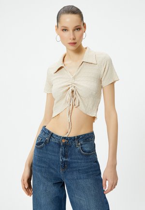 CROP - Bluse - beige