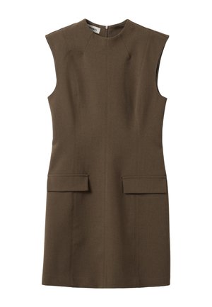 Stefanel, FITTED DRESS WITH STRUCTURED HIGH NECK. - Vestido informal - khaki