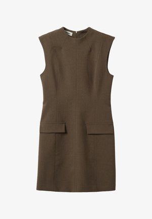Stefanel, FITTED DRESS WITH STRUCTURED HIGH NECK. - Robe de jour - khaki