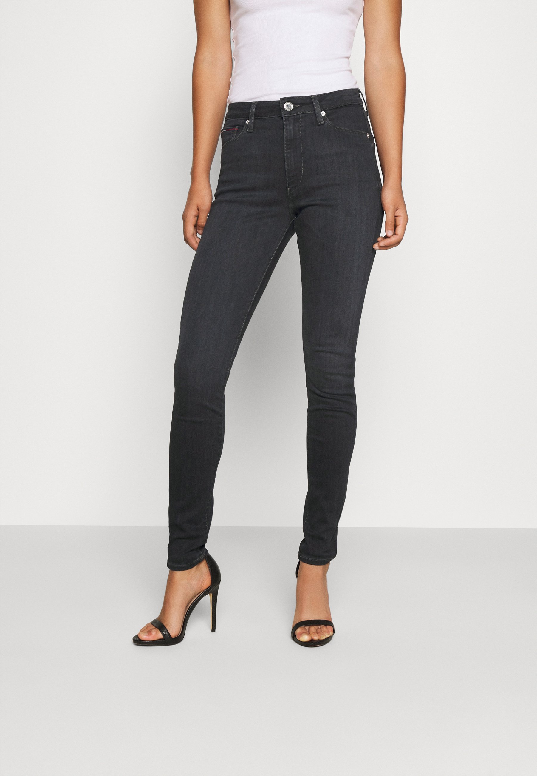 Tommy Jeans SYLVIA SUPER ANKLE - Jeans Skinny Fit - bird black/black denim  - Zalando.co.uk