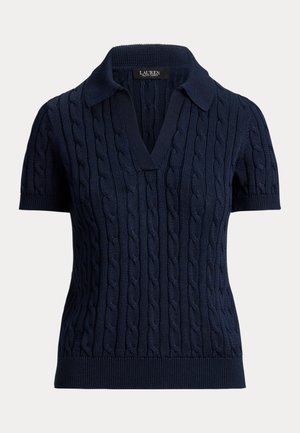 Lauren Ralph Lauren, CABLE COTTON-BLEND SHORT-SLEEVE - Πόλο - navy