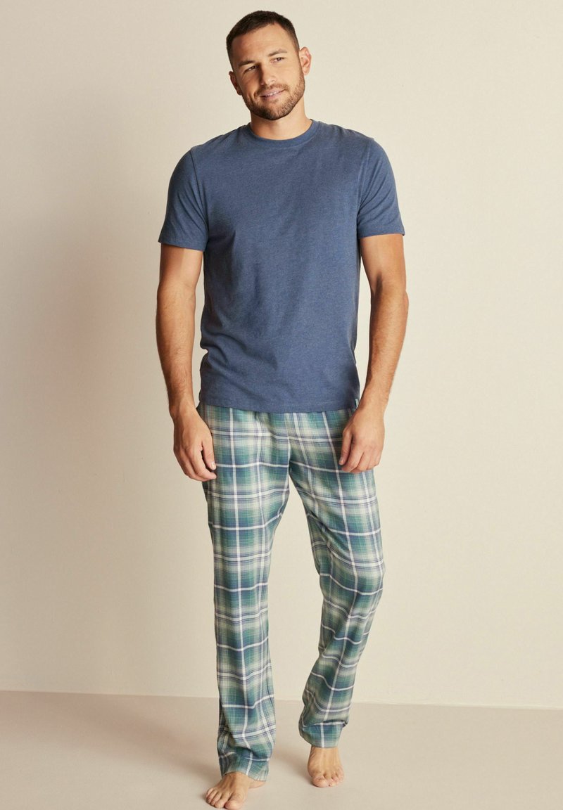 Next - LIGHTWEIGHT-REGULAR FIT - Pijama - blue green soft check, Ampliar