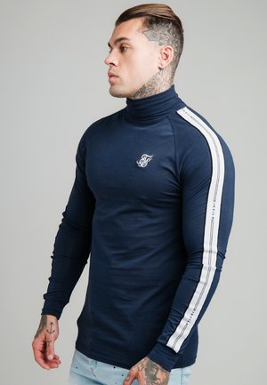 STATUS TAPE TURTLE NECK - Maglietta a manica lunga - navy