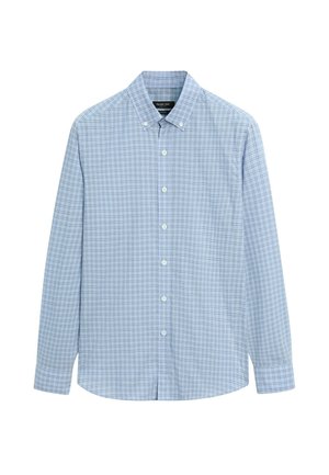 Massimo Dutti, RELAXED FIT PLAID SHIRT - Shirt - blue