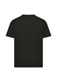 Black cotton t-shirt featuring a classic crew neck and short sleeves, smooth texture, and a straight hem with no visible graphics or embellishments.