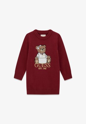 Guess, TODDLER KIDS LS SWEATER DRESS - Robe pull - rot