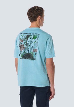 CREWNECK PLACED GARMENT DYED - T-Shirt print - aqua