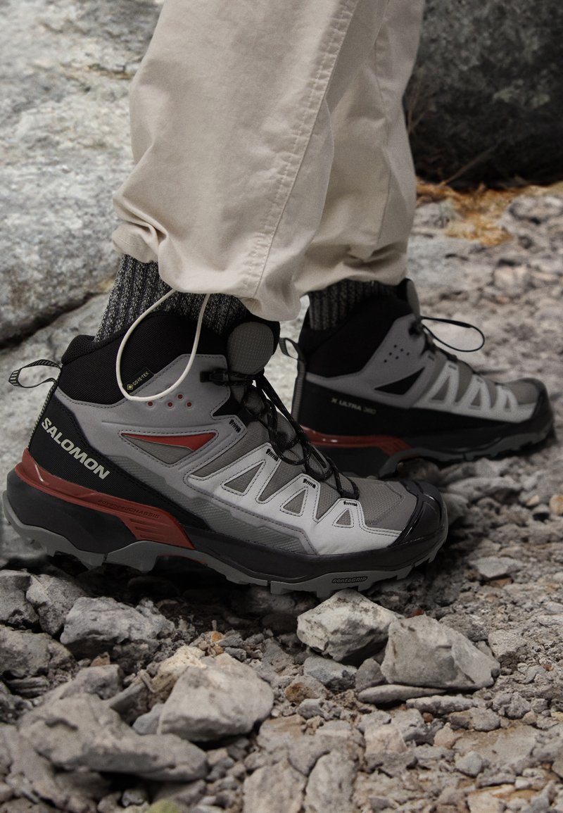 Salomon X ULTRA 360 MID GTX - Túracipők - pewter/black/burnt henna