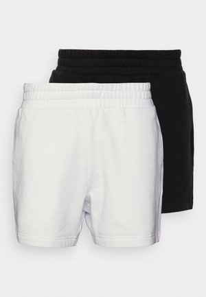 2 PACK UNISEX - Sports shorts - black/white