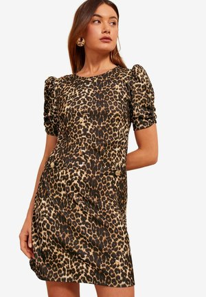 Friends Like These SHORT PUFF SLEEVE - Džersio suknelė - brown