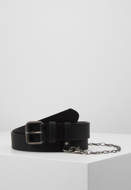 Urban Classics Black Synthetic Leather Belt With Matte Metal Buckle - Classic PU Belt For Men & Women