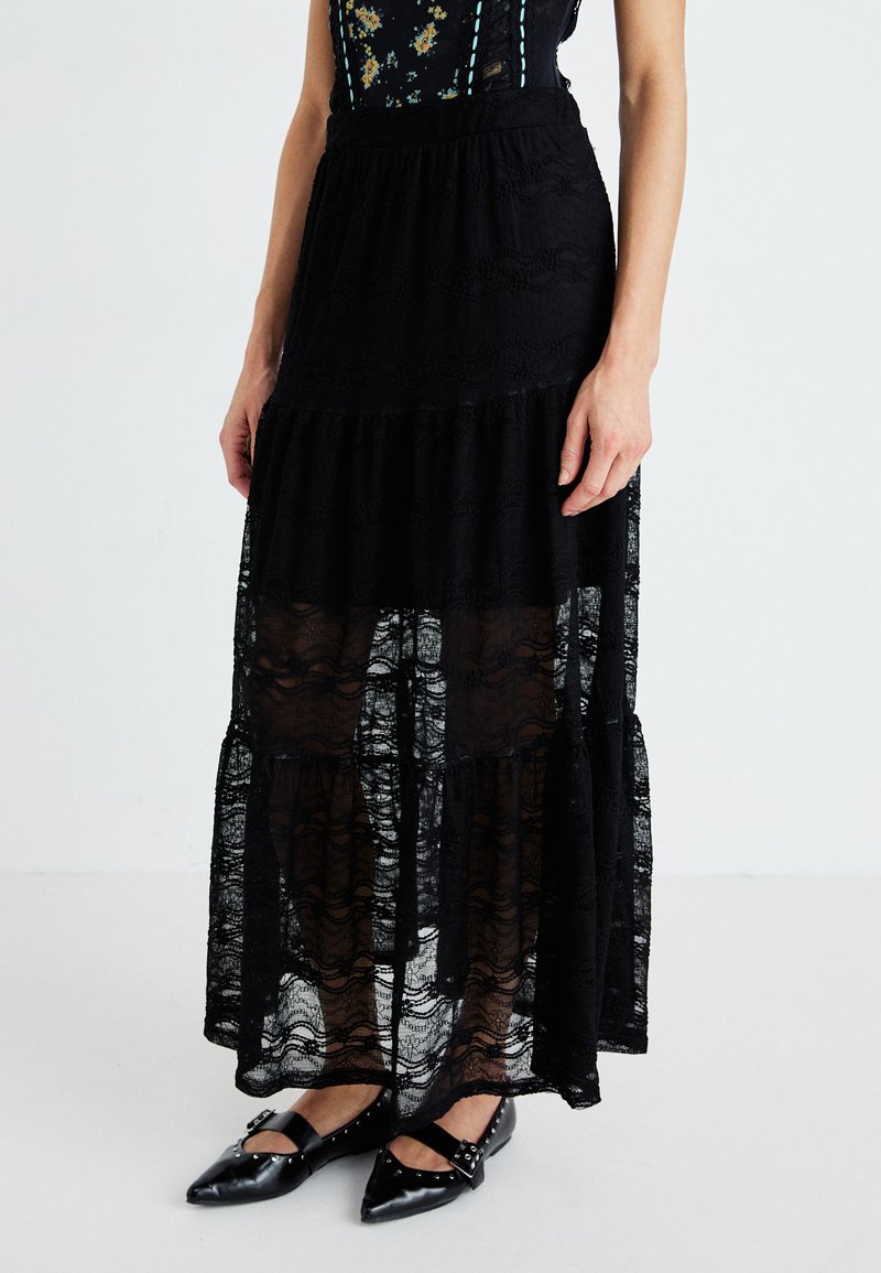 ONLY - ONLLUNA LONG SKIRT - Maxinederdele - black, Forstør