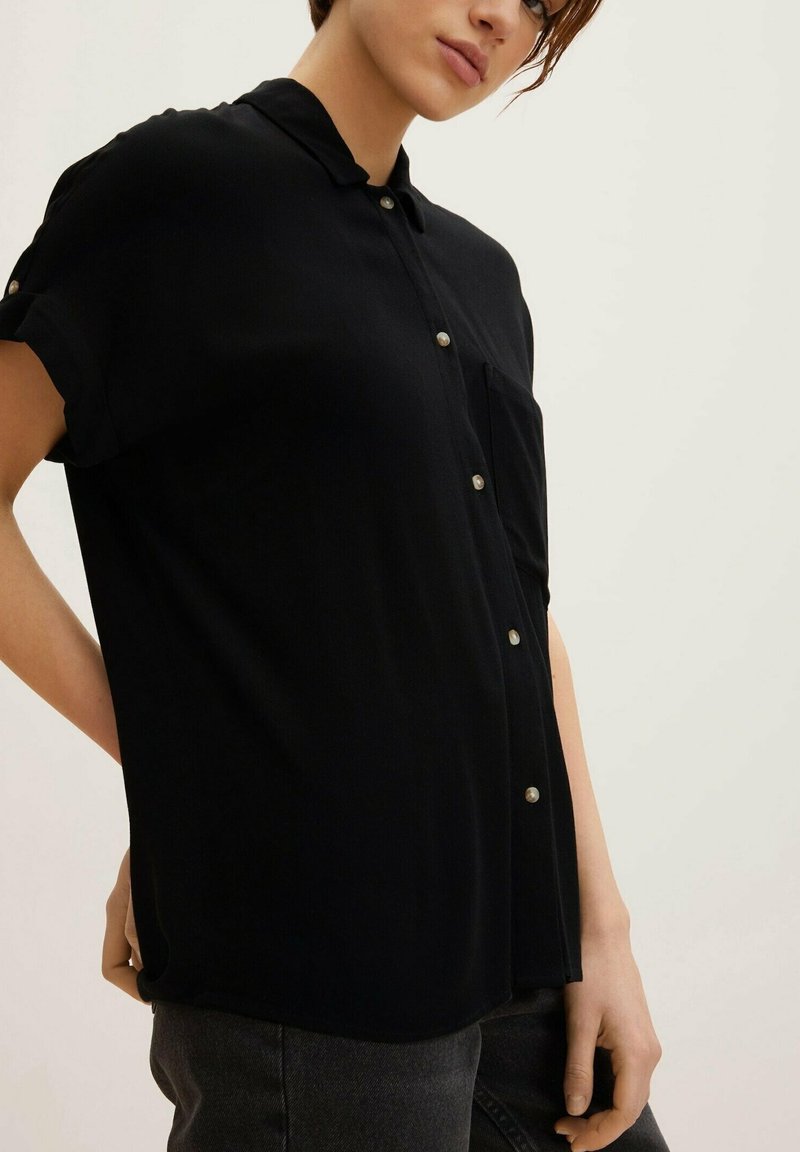 Damen Hemdblusen | TOM TAILOR MIT FIXIERTEM ÄRMELAUFSCHLAG Hemdbluse deep black/schwarz - ET93886 Damen Hemdblusen | TOM TAILOR MIT FIXIERTEM ÄRMELAUFSCHLAG Hemdbluse deep black/schwarz - ET93886